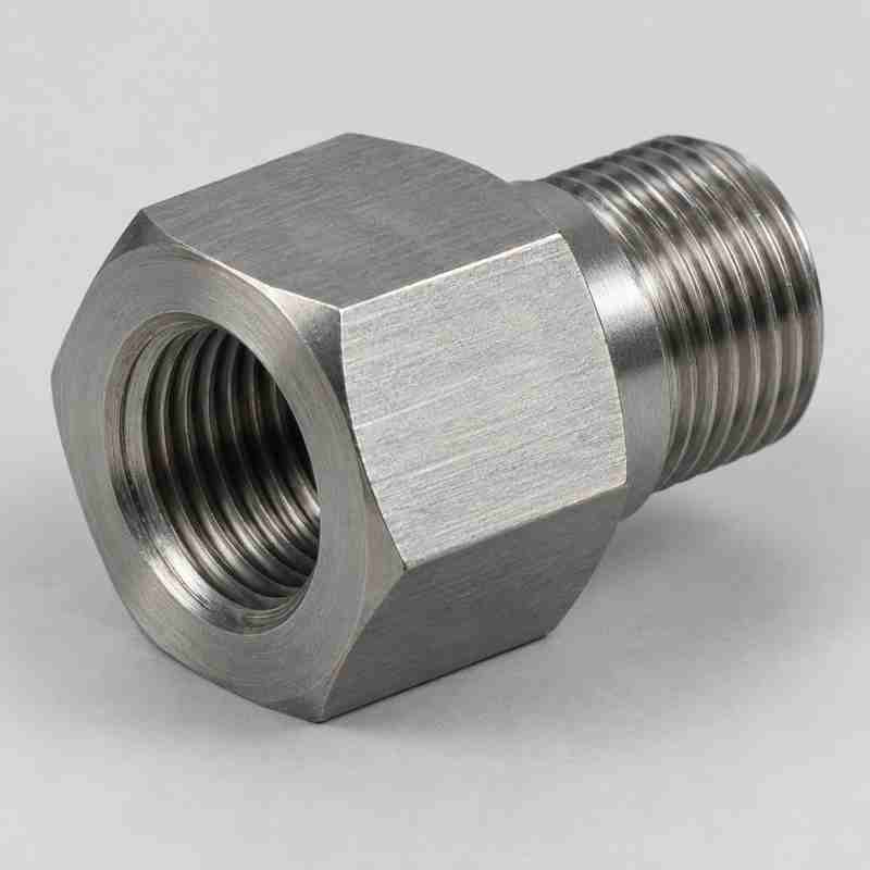 Custom 1215 free-machining steel threaded adapter