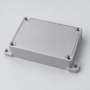 Bead blasting finish on a CNC machined aluminum part