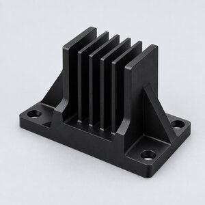 Black anodizing finish on a CNC machined aluminum part