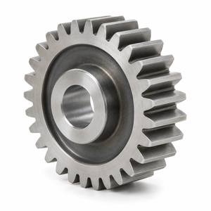 Surface-hardened custom machined steel gear and shaft component